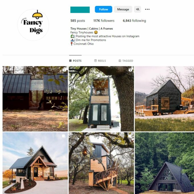 Buy Tiny Houses Instagram Account with 110K Followers