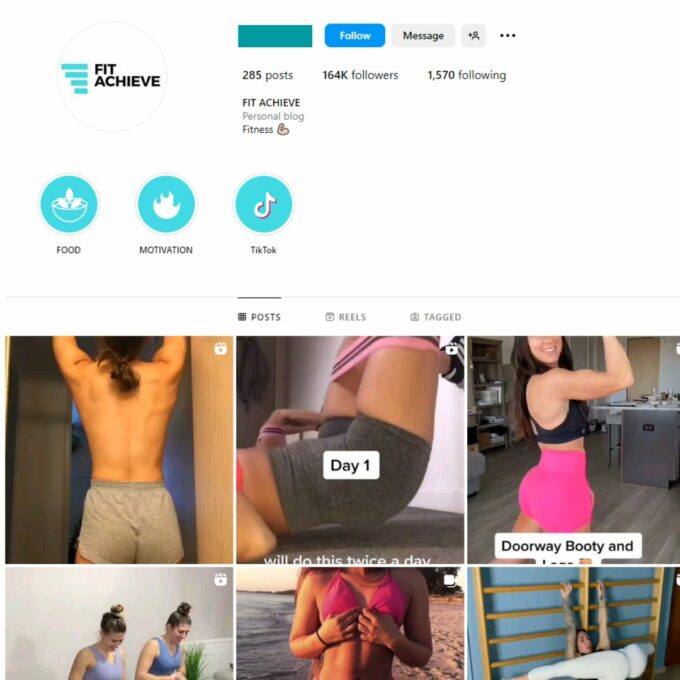 Buy Women's Fitness Instagram Account with 160K Followers