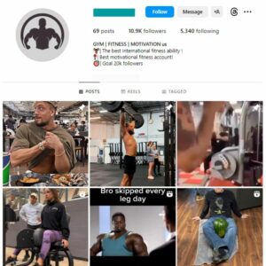 10K Male Fitness Gym Instagram Account for sale