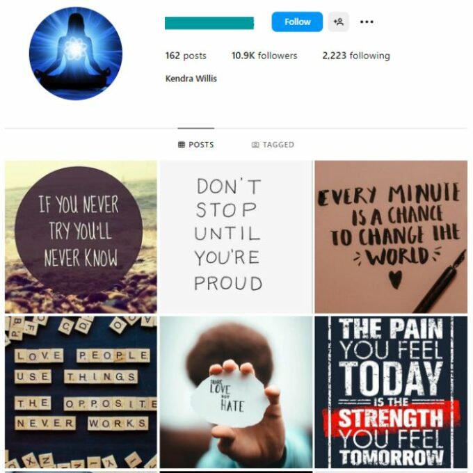 10K Motivation Quotes Instagram Account for sale