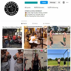 10K Workout Fitness Gym Instagram Account for sale