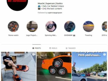 160K Supercars Instagram Account for sale