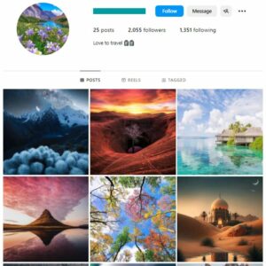1K Destinations Travel Instagram Account for sale