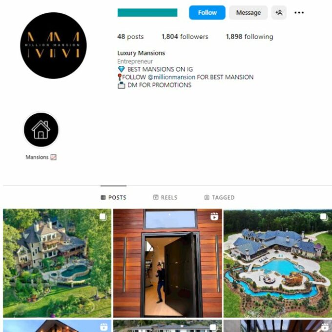 1K Luxury Mansions Instagram Account