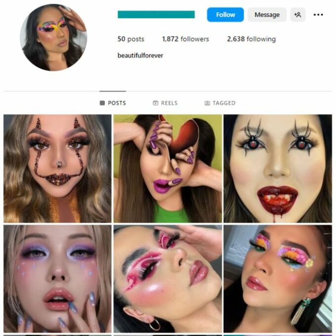1K Makeup Beauty Instagram Account for sale