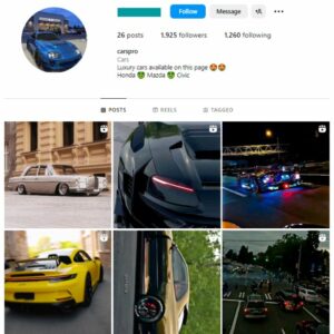 1K Super Cars Instagram Account for sale