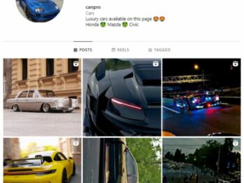 1K Super Cars Instagram Account for sale