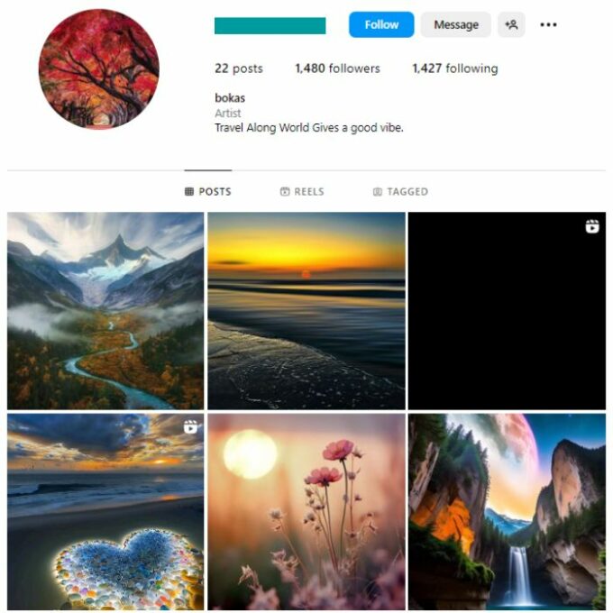 1K Travel Photography Instagram Account for sale