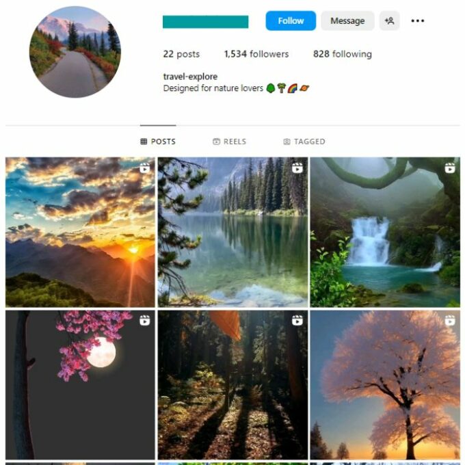 1K Travel Tourism Instagram Account for sale