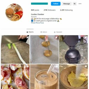 210K Cooking Food Instagram Account for sale