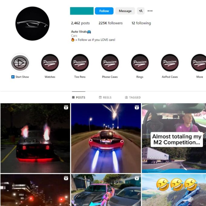 220K Automotive Super Cars Instagram Account