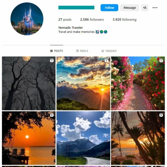 2K Beautiful Landscapes Instagram Account for sale