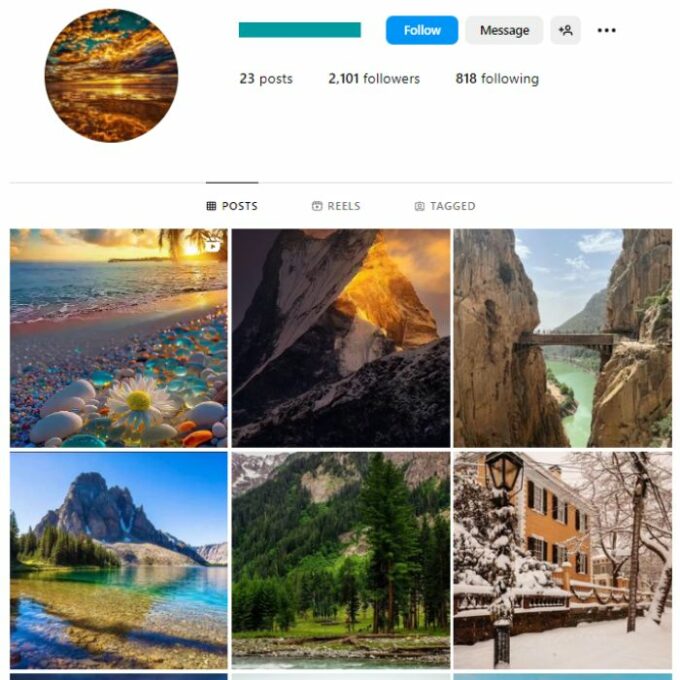 2K Beautiful Nature Instagram Account for sale