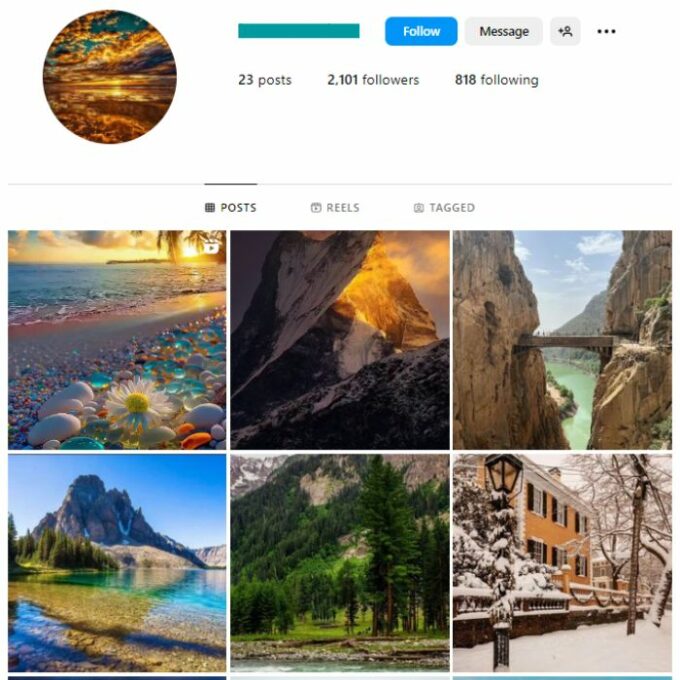 2K Destinations Nature Instagram Account for sale