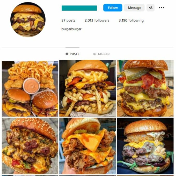 2K Fast Food Burgers Instagram Account for sale