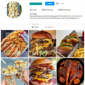 2K Fast Food Burgers Instagram Account for sale