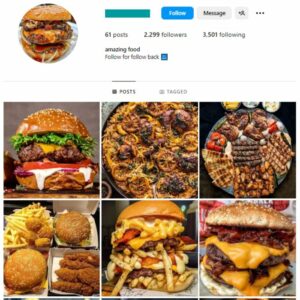 2K Fast Food Burgers Instagram Account for sale