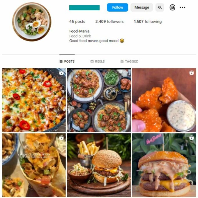 2K Fast Food Burgers Instagram Account for sale