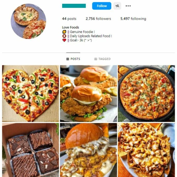2K Fast Food Instagram Account for sale