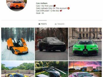 2K Super Cars Instagram Account for sale