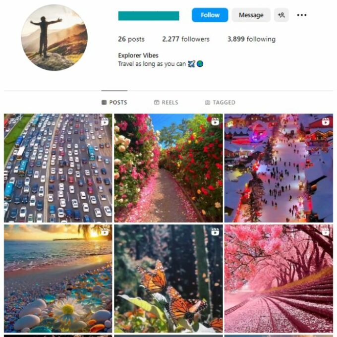 2K Travel Photos Instagram Account for sale