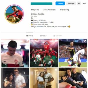 350K Cristiano Ronaldo Football Instagram Account for sale