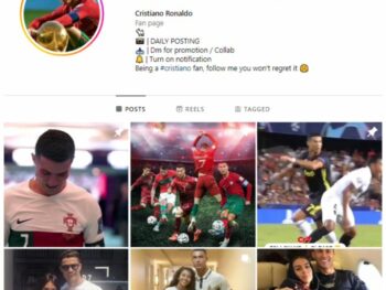 350K Cristiano Ronaldo Football Instagram Account for sale