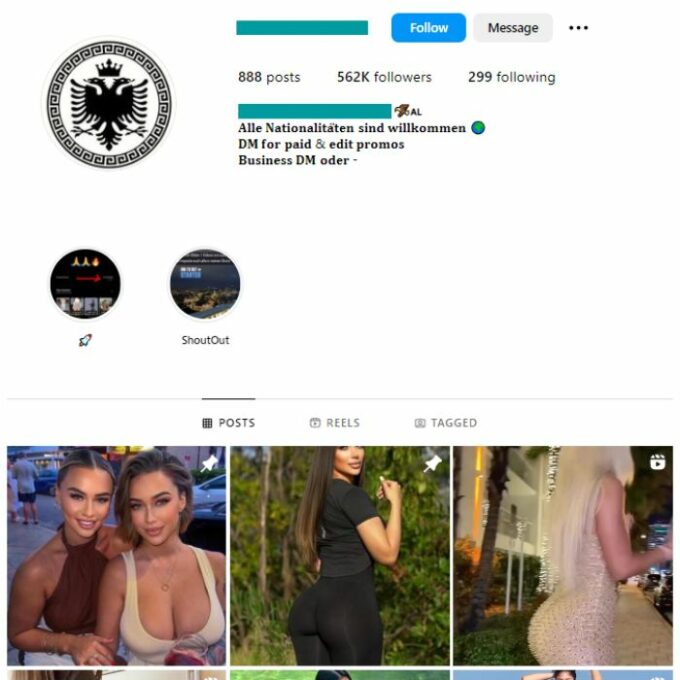 560K Babes Models Instagram Account for sale