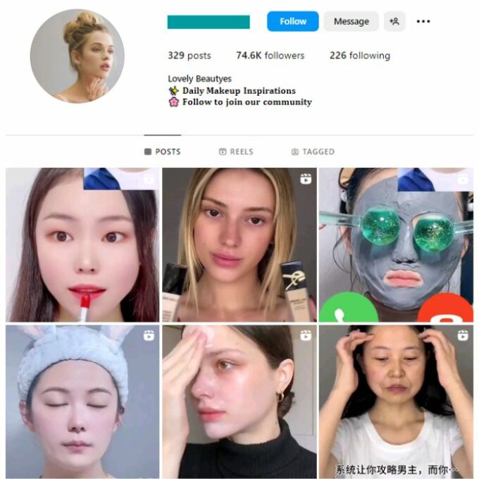 70K Beauty Makeup Instagram Account for sale
