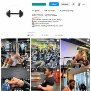 10K Bodybuilding Gym Instagram Account for sale