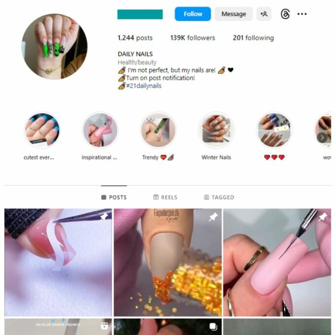 138K Fashion Nails Instagram Account for sale