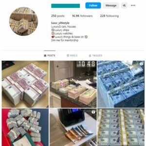 15K Money Motivation Instagram Account for sale