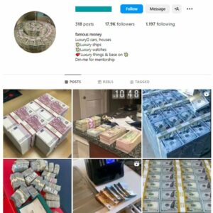 17K Money Millionaire Instagram Account for sale
