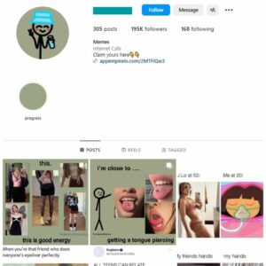 195K Girl Memes Instagram Account for sale