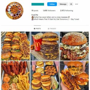 1K Delicious Food Instagram Account for sale