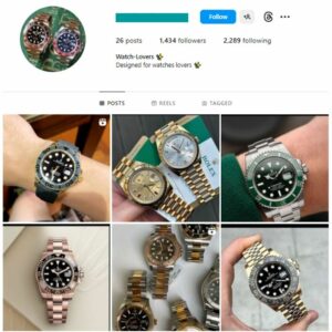 1K High End Watches Instagram Account for sale