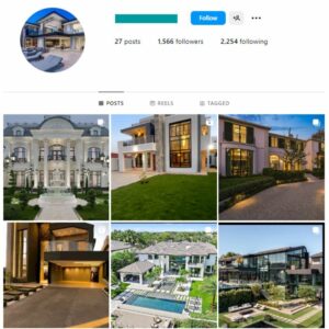 1K Luxury Mansions Instagram Account for sale