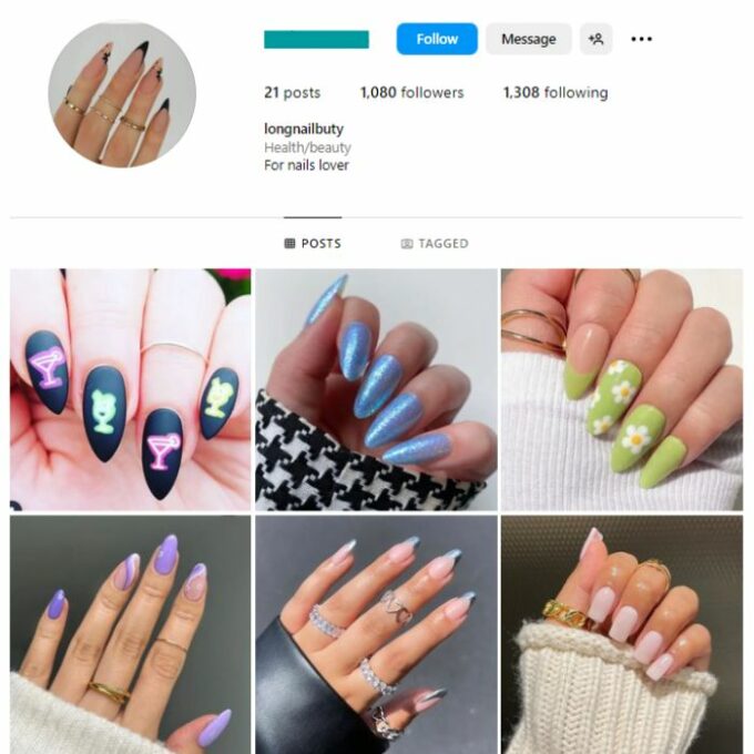 1K Nails Makeup Instagram Account for sale