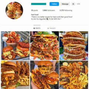 1K Nutrition Food Instagram Account for sale