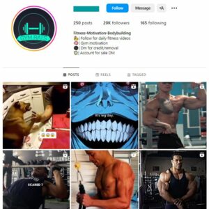 20K Workout Fitness Gym Instagram Account for sale