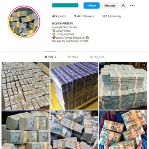 21K Money Motivation Instagram Account for sale