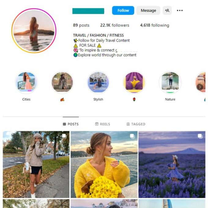22K Travel Models Instagram Account for sale