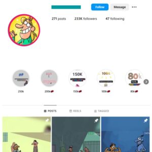 230K Cartoon Animated Series Instagram Account for sale