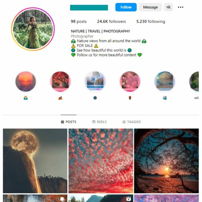 24K Travel Destinations Instagram Account for sale