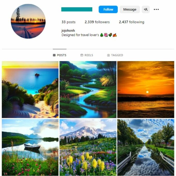 2K Destinations Nature Instagram Account for sale