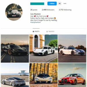 2K Exotic Cars Instagram Account for sale