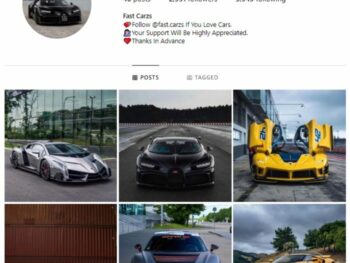 2K Fast Cars Instagram Account for sale