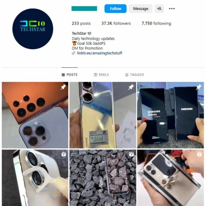 35K Tech Smartphones Instagram Account for sale