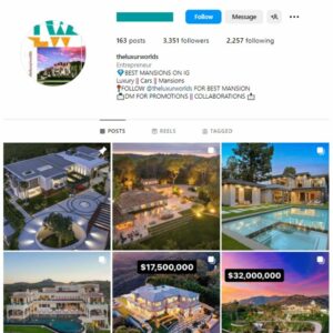 3K Luxury Mansions Instagram Account for sale