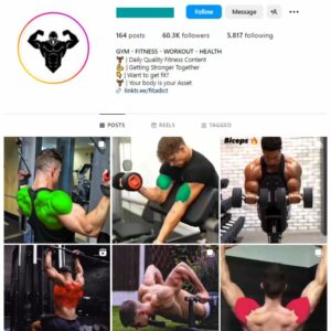 60K Bodybuilding Gym Instagram Account for sale